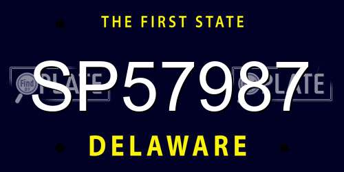 SP57987 Delaware License Plate