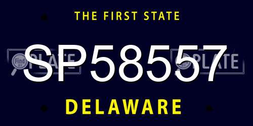 SP58557 Delaware License Plate