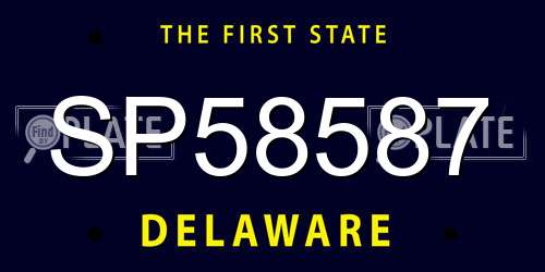 SP58587 Delaware License Plate
