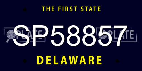 SP58857 Delaware License Plate