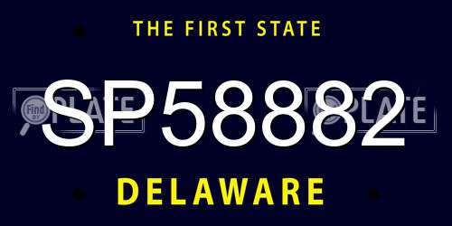 SP58882 Delaware License Plate