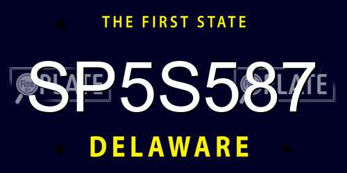 SP5S587 Delaware License Plate