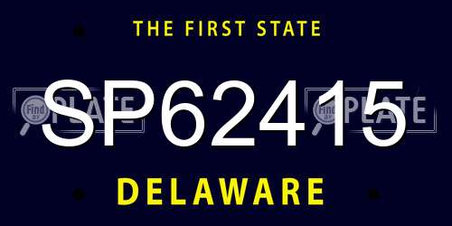 SP62415 Delaware License Plate