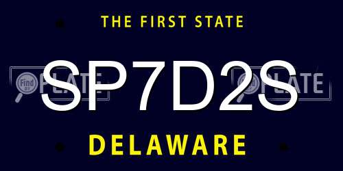 SP7D2S Delaware License Plate