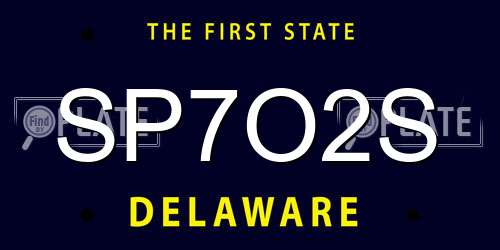 SP7O2S Delaware License Plate