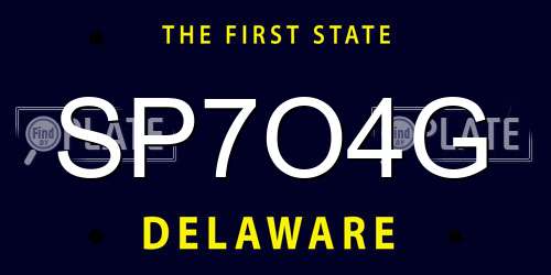 SP7O4G Delaware License Plate
