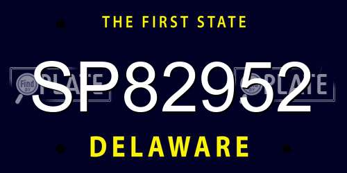 SP82952 Delaware License Plate