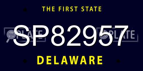 SP82957 Delaware License Plate