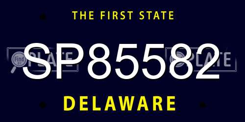 SP85582 Delaware License Plate