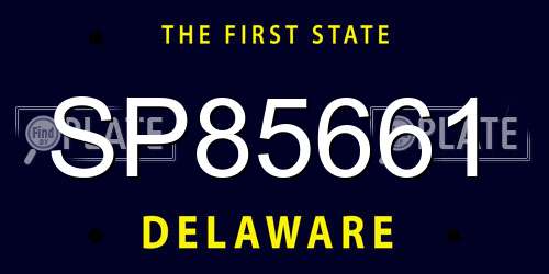 SP85661 Delaware License Plate