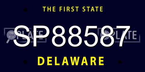 SP88587 Delaware License Plate
