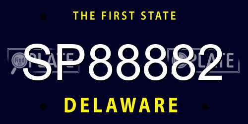 SP88882 Delaware License Plate