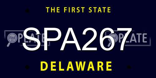 SPA267 Delaware License Plate