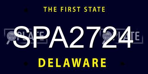 SPA2724 Delaware License Plate
