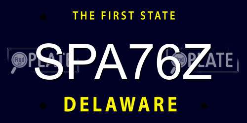 SPA76Z Delaware License Plate