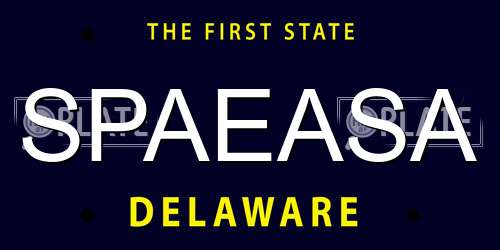SPAEASA Delaware License Plate