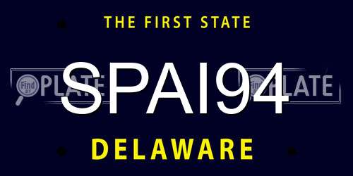 SPAI94 Delaware License Plate