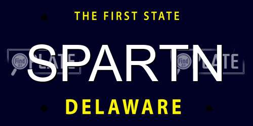 SPARTN Delaware License Plate