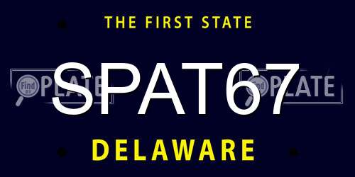 SPAT67 Delaware License Plate