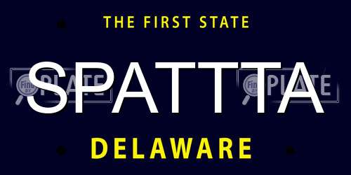 SPATTTA Delaware License Plate