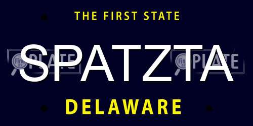 SPATZTA Delaware License Plate