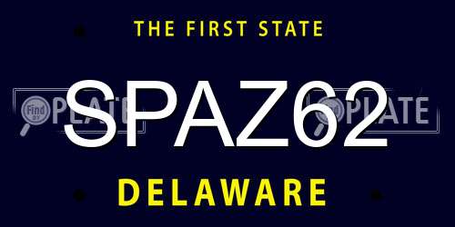 SPAZ62 Delaware License Plate