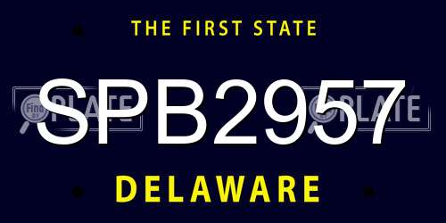 SPB2957 Delaware License Plate