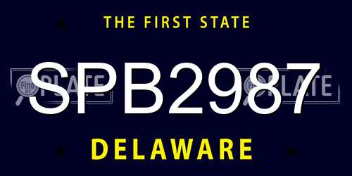SPB2987 Delaware License Plate