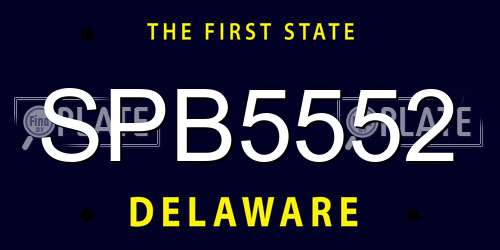SPB5552 Delaware License Plate