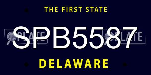 SPB5587 Delaware License Plate