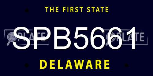 SPB5661 Delaware License Plate