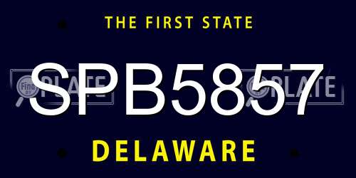 SPB5857 Delaware License Plate