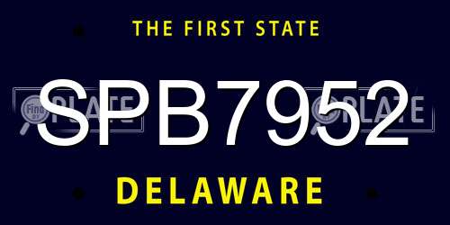 SPB7952 Delaware License Plate