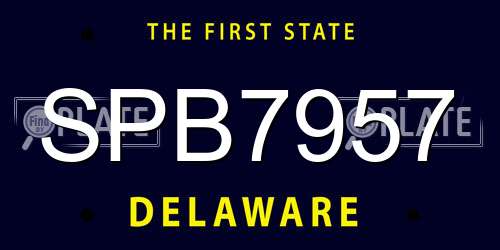 SPB7957 Delaware License Plate