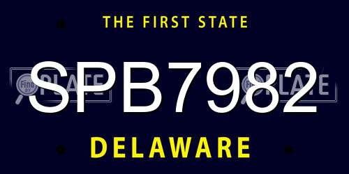 SPB7982 Delaware License Plate