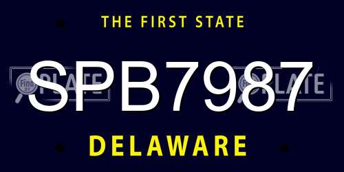 SPB7987 Delaware License Plate