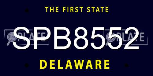 SPB8552 Delaware License Plate