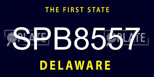 SPB8557 Delaware License Plate
