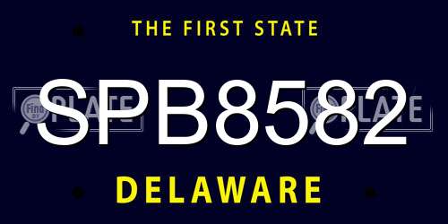 SPB8582 Delaware License Plate