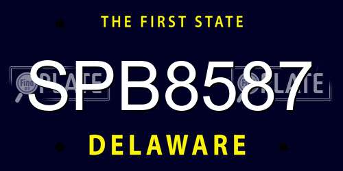 SPB8587 Delaware License Plate