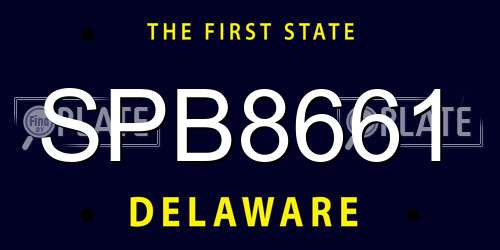 SPB8661 Delaware License Plate