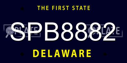 SPB8882 Delaware License Plate