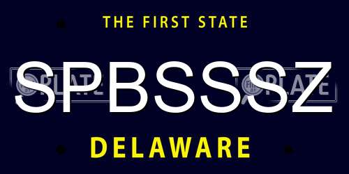SPBSSSZ Delaware License Plate