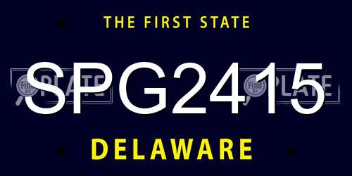 SPG2415 Delaware License Plate