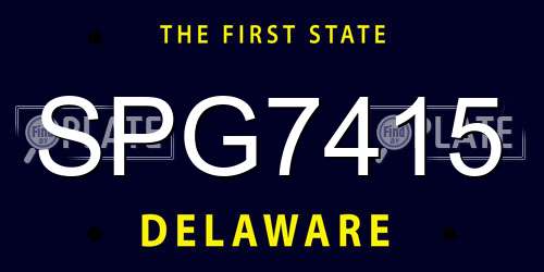 SPG7415 Delaware License Plate