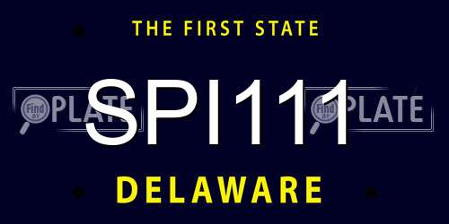 SPI111 Delaware License Plate