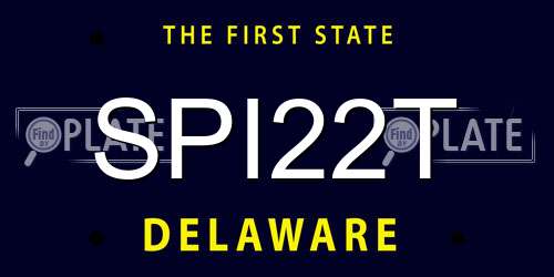 SPI22T Delaware License Plate