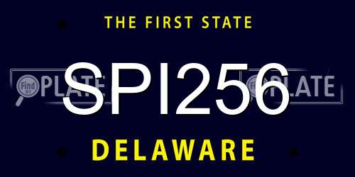 SPI256 Delaware License Plate