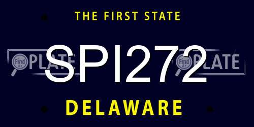 SPI272 Delaware License Plate