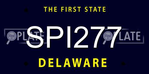 SPI277 Delaware License Plate